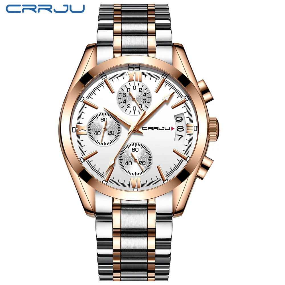 Relogio Masculino CRRJU мужские роскошные брендовые военные спортивные часы кварцевые