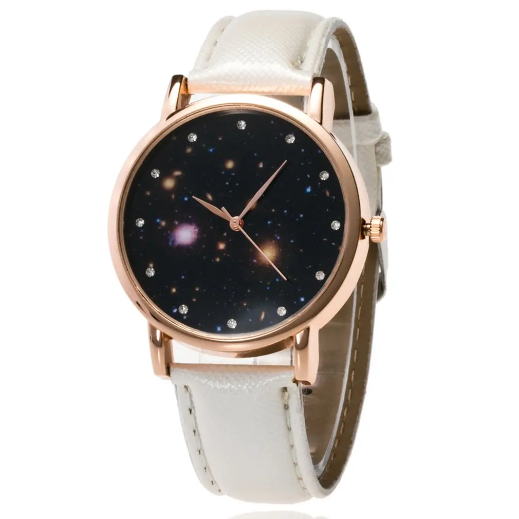 Женские часы под платье с кожаной полосой минималистичные круглым циферблатом