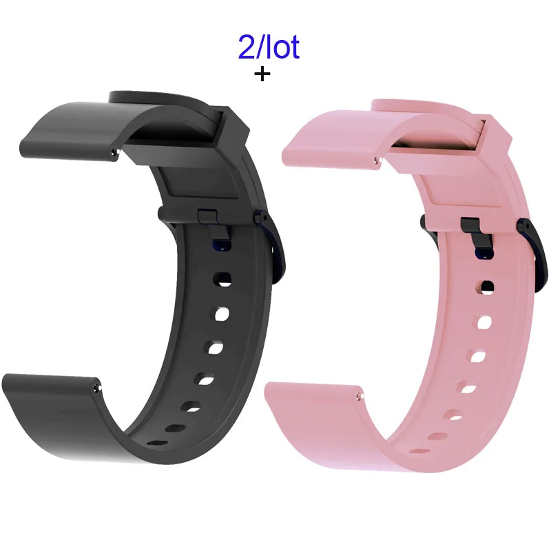 Black-Pink Для Xiaomi Amazfit GTS браслет Amazfit Bip ремешок для часов Amazfit GTR 42 мм силиконовый ремешок для часов - Цвет: Black-Pink