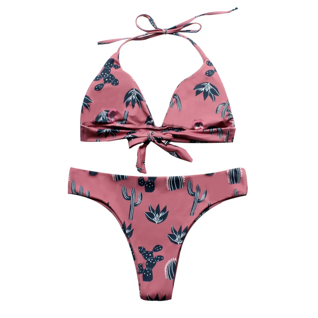 SAGACE два предмета костюмы растительный принт Купальники Бант купальник милый