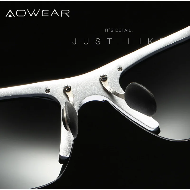 Солнцезащитные очки AOWEAR поляризационные мужские спортивные без оправы для