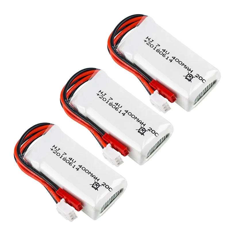 3 шт./лот Rc Lipo батарея 7 4 в 400 мАч 20C 2S для RC автомобиля самолет 3D аэробный F3P | Игрушки