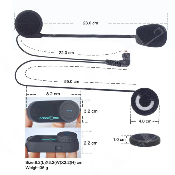 Гарнитура FreedConn для мотоциклетного шлема Bluetooth гарнитура шлемы наушники новая