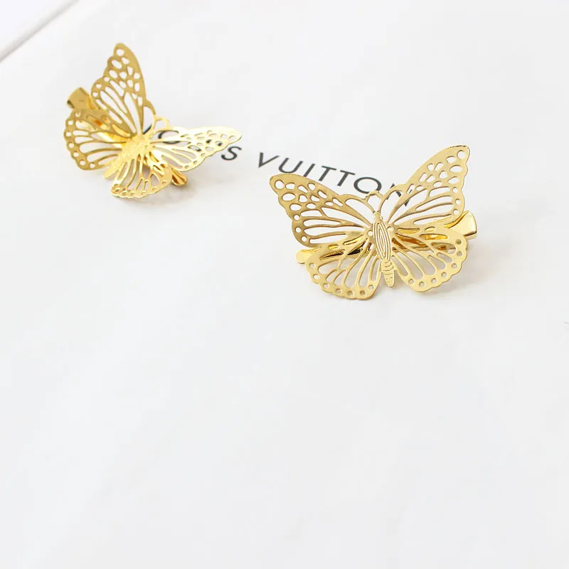 (1 шт.) Модные головные уборы для девочек блестящие металлические золотые заколки