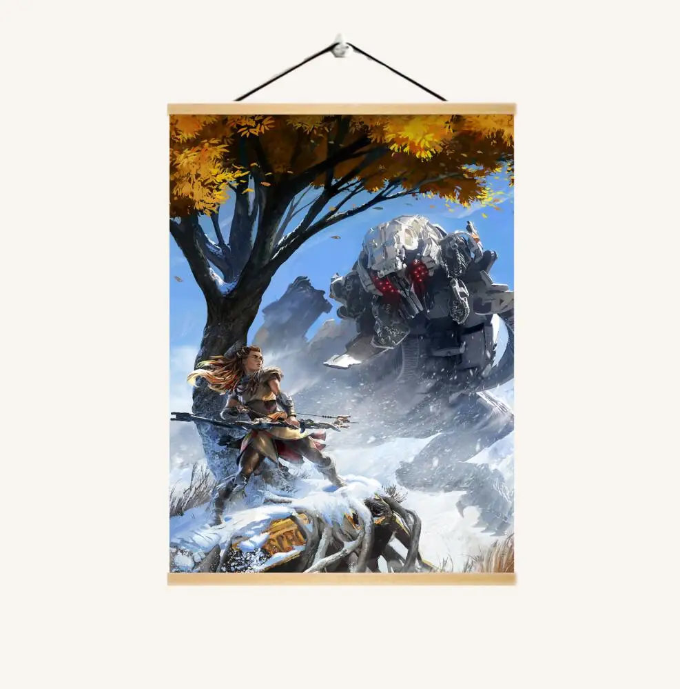 L Игра Horizon Zero Dawn HD плакат на печать на холсте Современная Настенная декоративная уникальный подарок твердая древесина висячая прокрутка живопись - Цвет: L