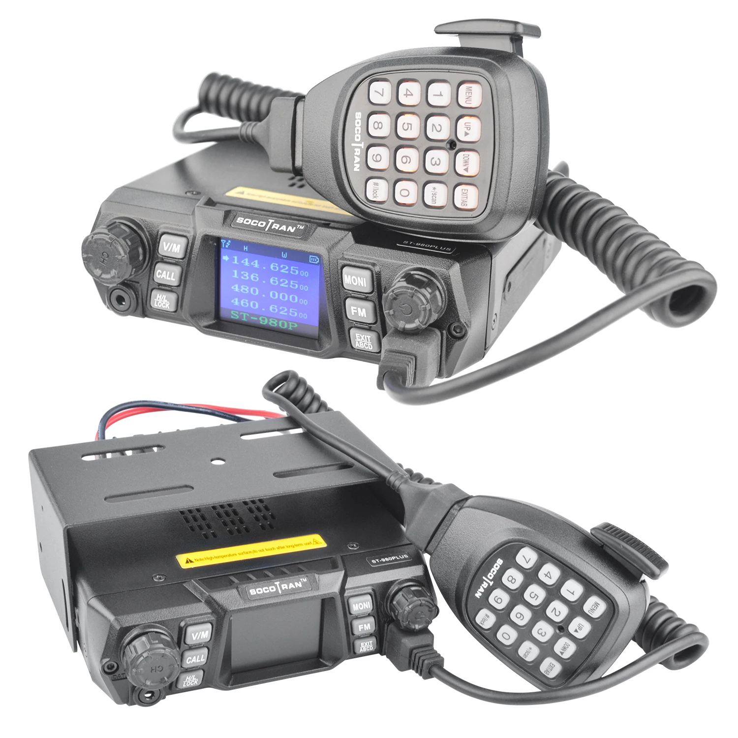 Мобильный радиоприемопередатчик VHF UHF мобильный радиоприемник двухдиапазонный четырехдиапазонный резервный трансивер для транспортного средства с кабелем для программирования и программным обеспечением