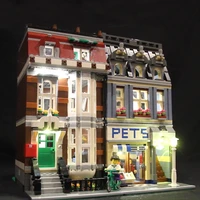 led light set for lego 10218 building blocks creator city street compatible 15009 pet shop toysonly light with battery box