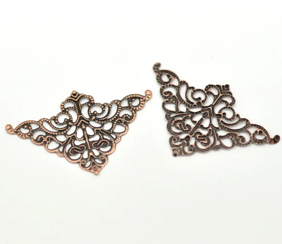 LASPERAL 30-100PCs Copper Tone Filigree Wraps Cabochon For Jewelry Making Metal Connectors Findings DIY Craft | Украшения и