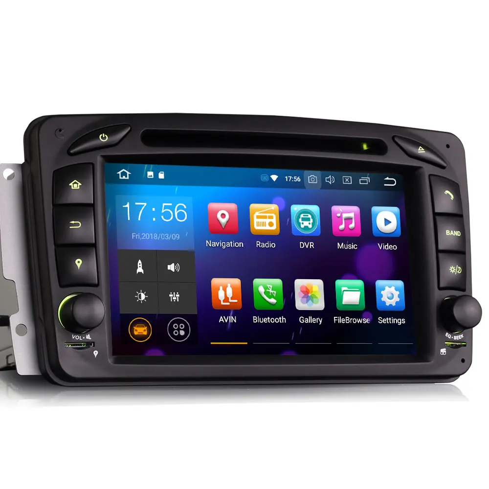 7 &quotAndroid 9 0 Pie OS автомобильный DVD Мультимедиа gps радио для Mercedes-Benz C-Class W203 S203 2000-2005 &amp