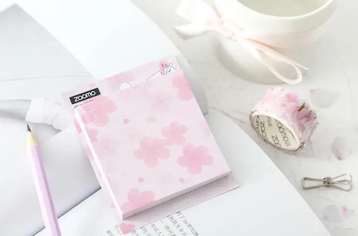 1 шт. Kawaii японский сакура палочка Примечания самоклеющиеся липкие заметки милые блокноты размещенные блокноты наклейки бумага