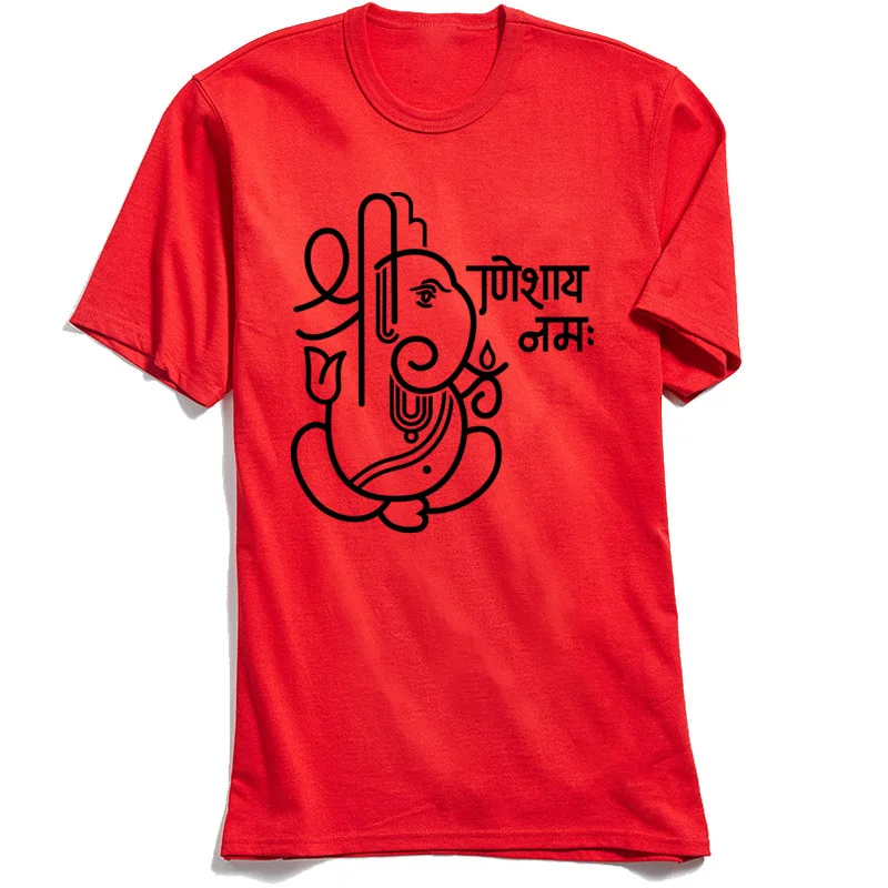 Ganesha футболка для мужчин Ganapati слон Милая Мужская 100% хлопок ткань белые черные