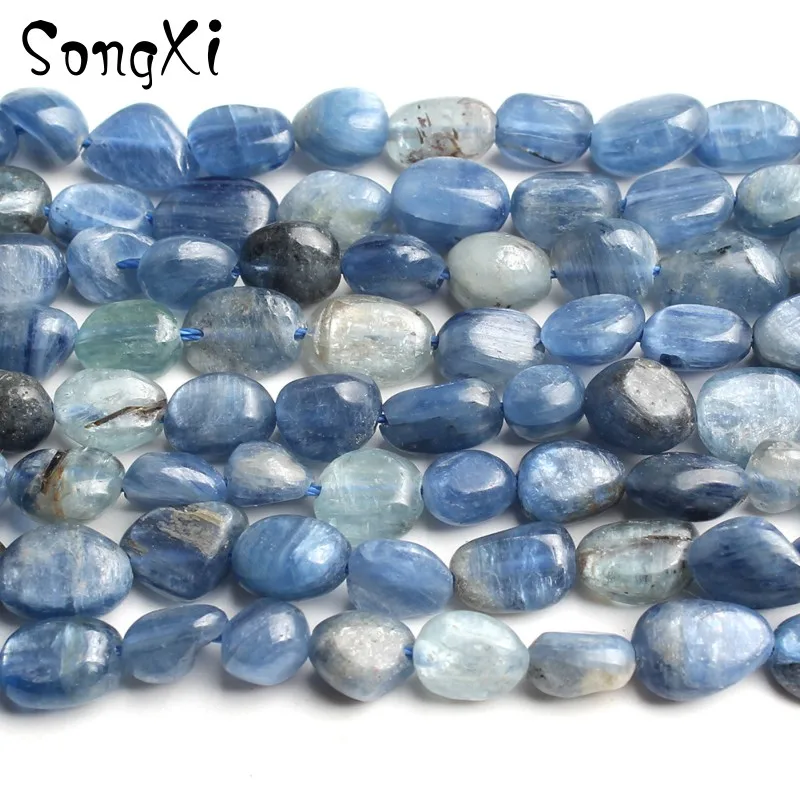 

6-8mm Irregular Shape Natural Blue kyanite Loose Spacer Beads for Jewelry Making DIY Bead Necklace Bracelet Jewellery 15 Inches