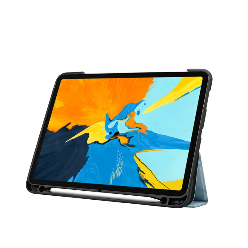 Чехол для Apple iPad Pro, 11 дюймов, чехол с держателем для карандашей, умный кожаный трехслойный мраморный Чехол для iPad Pro, 11 дюймов, чехол kimTHmall