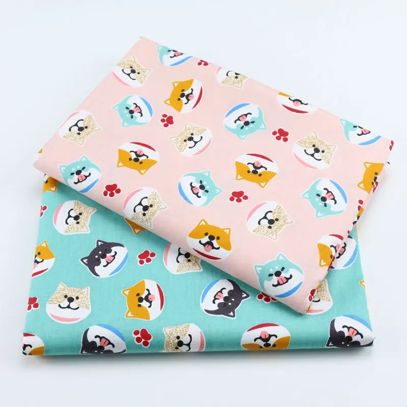 Милый песик Карикатура DIY Пэчворк Шитье Подушки для сна Детское платье Украшение Материал 50x50 см Твилл 100% хлопковая ткань.