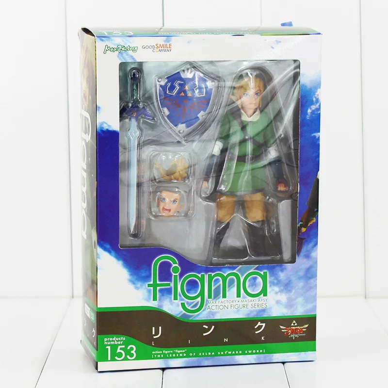 Figma 153 in Box Link Boy фигурка Figma 284 153 Nendoroid 553 413 733-DX 733 Majoras маска 3D череп ребенок окарина модель игрушки - Цвет: Figma 153 in Box