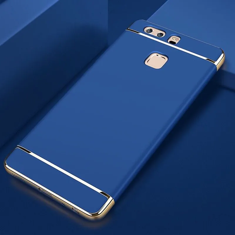 OUJINUO High Glossy Electroplated Plastic Phone Case For Huawei p9 Full Coverage 3in1 Stage Joint Back Plus | Мобильные телефоны и