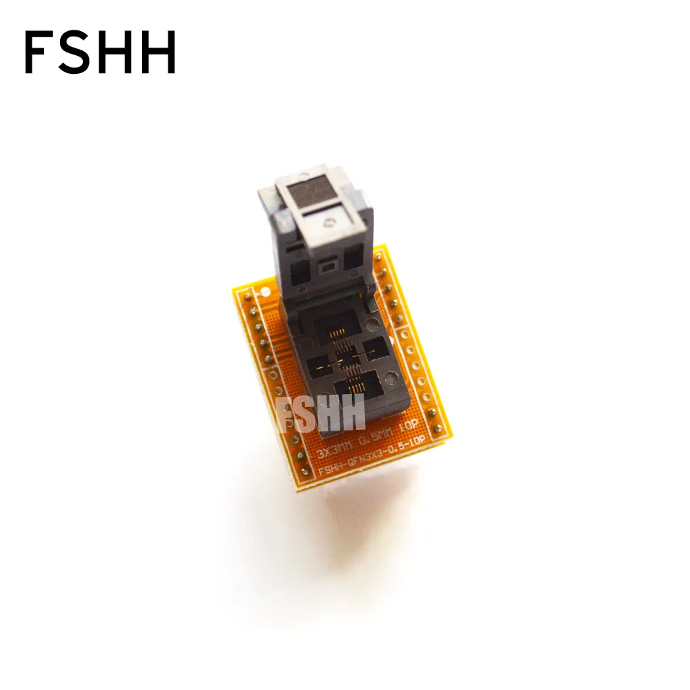 QFN10 to DIP10 adapter  WSON10 MLF10 DFN10 socket Pitch=0.5mm Size=3x3mm