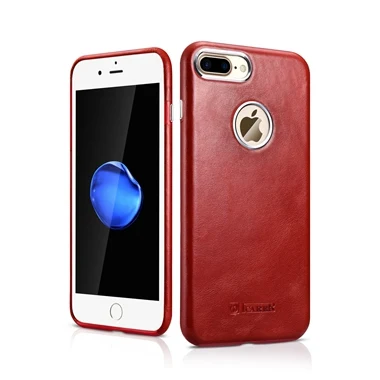 2 ICARER в деловом стиле, винтажная кожаная чехол для iPhone 7 Plus 5,", тонкие роскошные аксессуары, покрытие из вощеного масла, черный, коричневый, красный - Цвет: 2