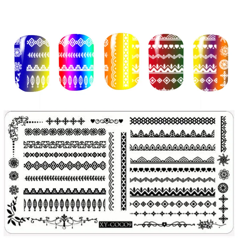 XY-COCO09 1pcNail 3D сделай сам маникюрная пластина 14 вариантов выбор цветок Природа Геометрическая серия дизайнерская пластина для стемпинга для нейл-арта - Цвет: XY-COCO09