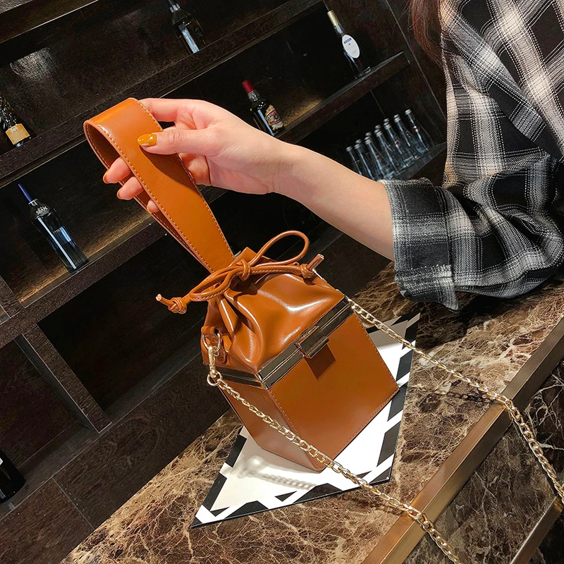 Винтажная мини коробка из искусственной кожи Модная стильная женская