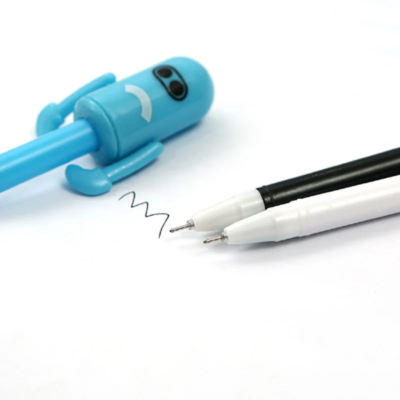 

4pcs/lot Creative Funny Robot Gel Pen student Learn stationery Escolar Papelaria School Office Supply Promotional Gift