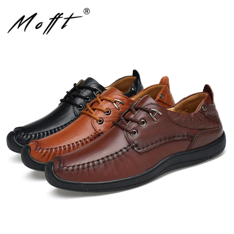 Men Leather Shoes Fashion 2017 Handmade Genuine New Lace Up Casual Comfort Walking Flats | Обувь