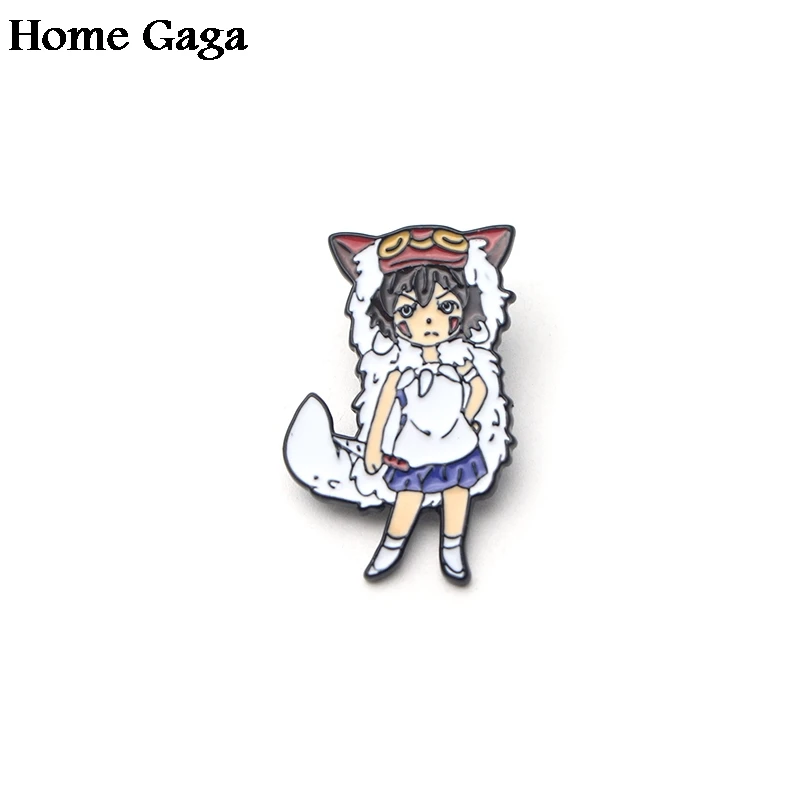 Homegaga Princess Mononoke diy Zinc tie cartoon Pins backpack clothes brooches for men women hat decoration badges medals D1451 - Цвет: 3
