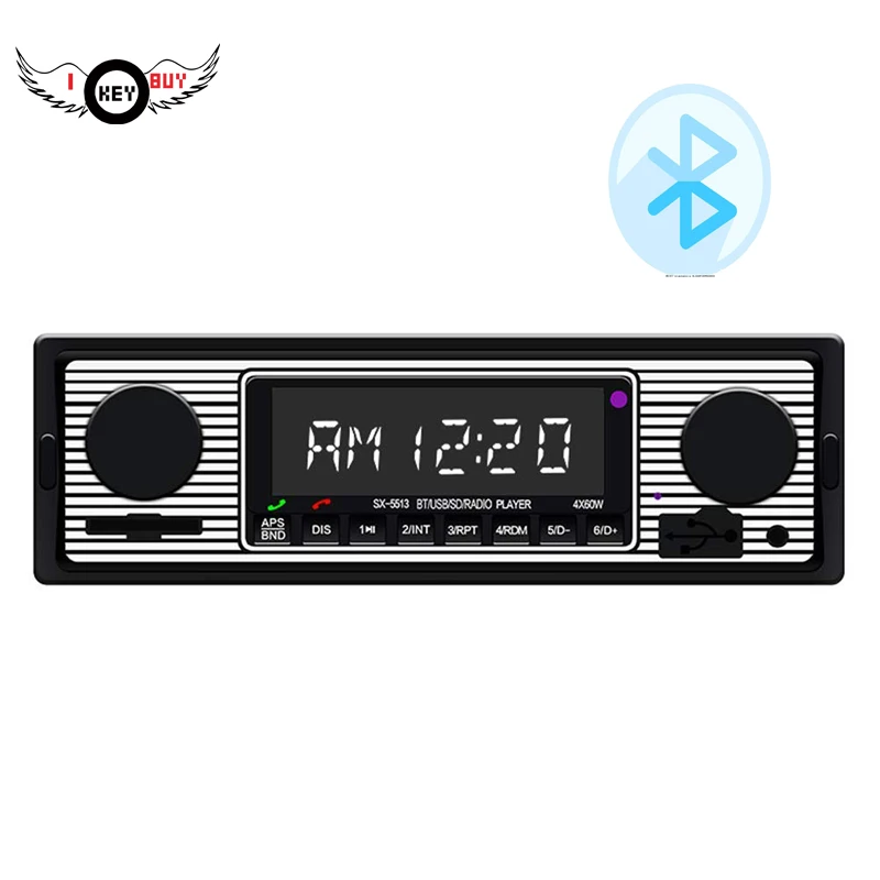 1 шт. винтажное автомобильное радио с Bluetooth I Key Buy mp3 плеер USB AUX классическое черное