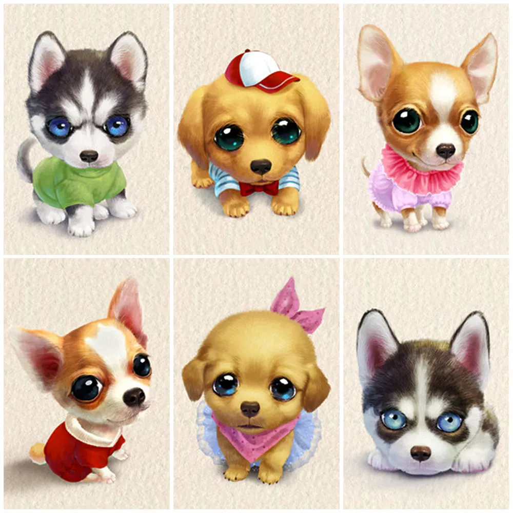 Siberian Husky собака Алмазная картина животные мультфильм Дети Круглый полный дрель 5D Nouveaute DIY мозаика вышивка крестиком