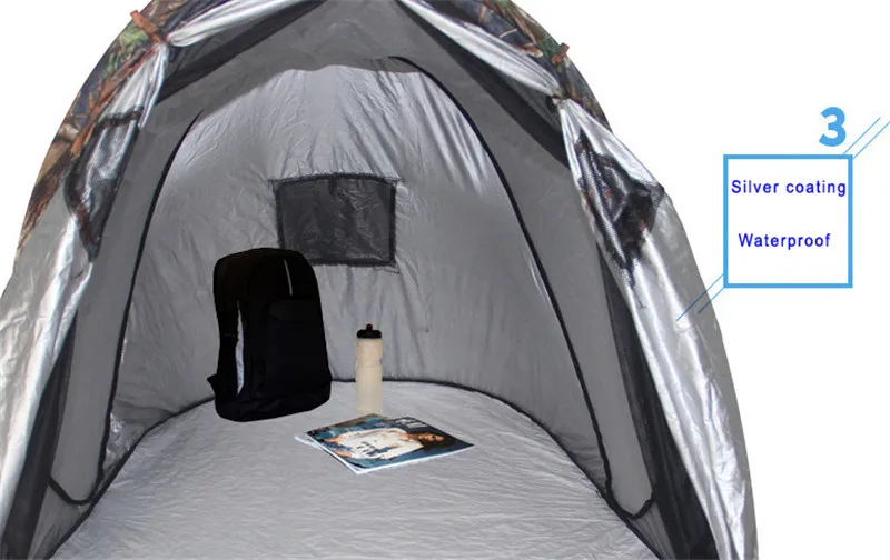 Размер 200*90*85 см большая космическая портативная кемпинговая палатка быстрое автоматическое открытие всплывающая стальная проволока камуфляжная охотничья Пляжная палатка