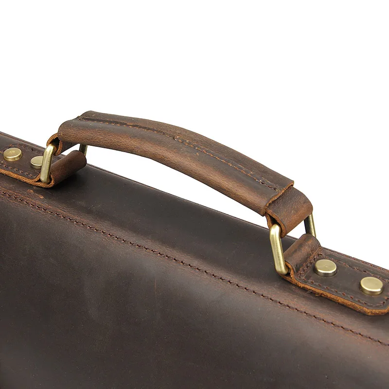 1" ноутбук портфели плеча Crossbody сумки из коровей кожи для мужчин мужской коричневый бизнес путешествия Винтаж повседневное модные сумки