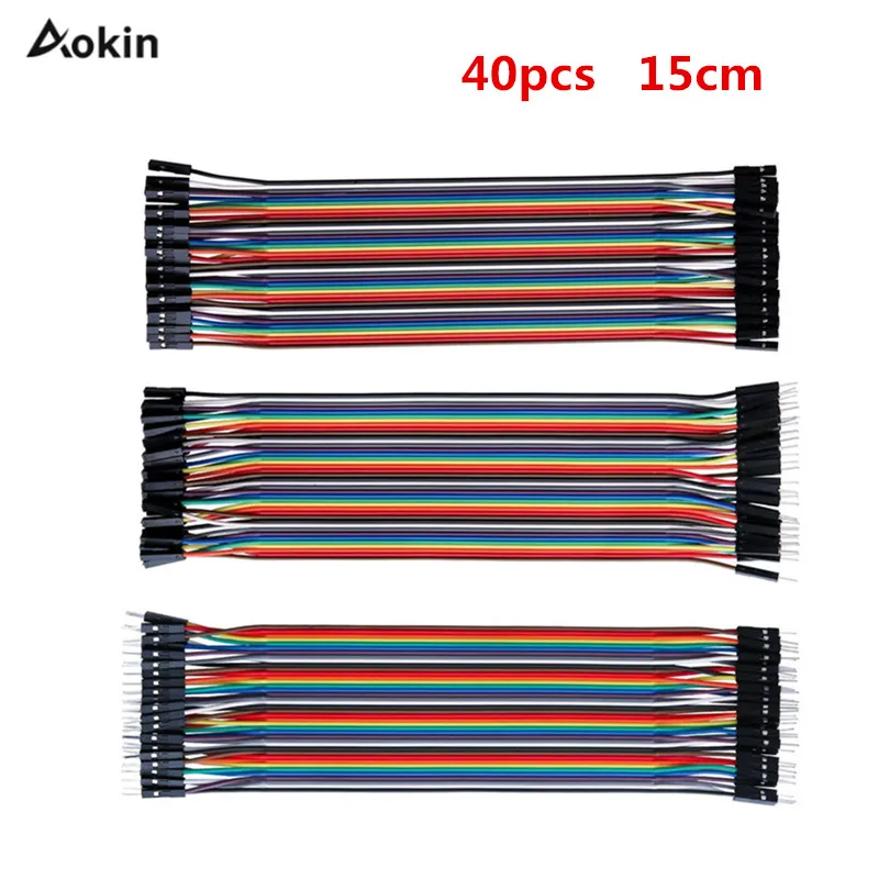 15CM 3kinds 40PCS Dupont линия 15 см 40 шт. от мужчины до мужчины, от женщины до мужчины, и от женщины до женщины Перемычка провода разъем Dupont кабель для макет - Цвет: 15CM 3kinds 40PCS