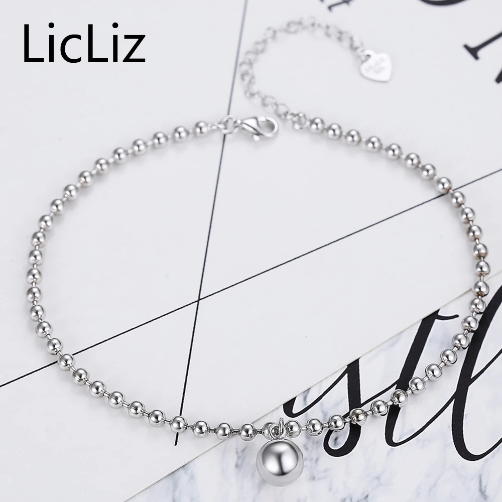 Браслет на ногу женский из чистого серебра 100% пробы с бусинами|anklets for women|anklet