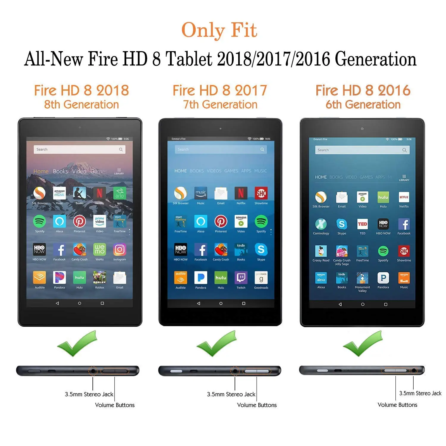 Чехол для Amazon Kindle Fire HD 8 HD8 2016/2017/2018 дюймов чехол планшета 360 Full Protecive ударопрочный