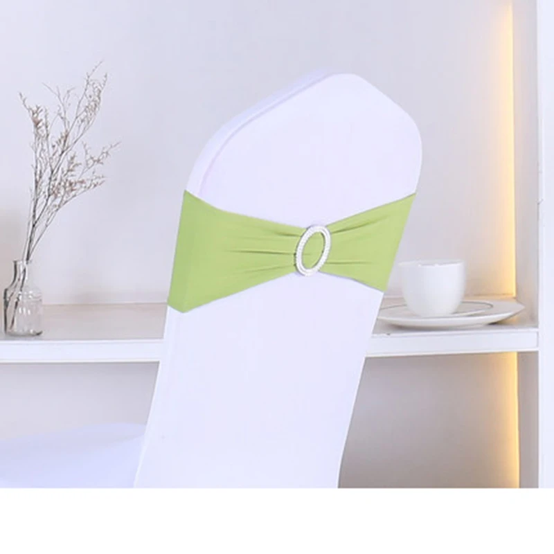 Grass green Эластичный Чехол для стула с бантиком, 1 шт.,, праздничные вечерние принадлежности для свадьбы, отеля, банкета - Цвет: Grass green