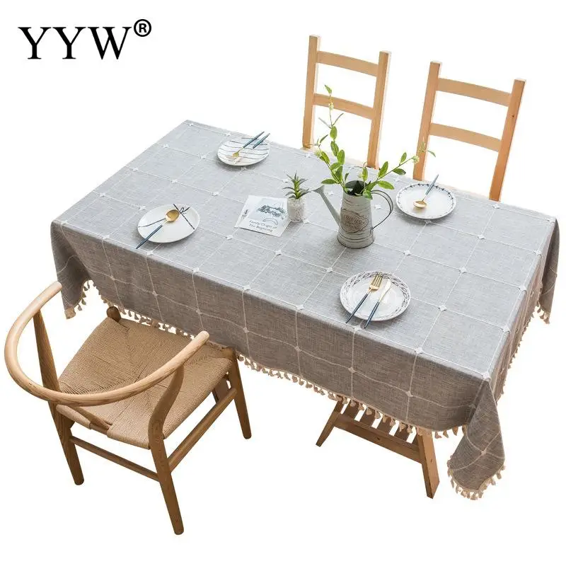 Серая скатерть из хлопка в скандинавском стиле многофункциональная