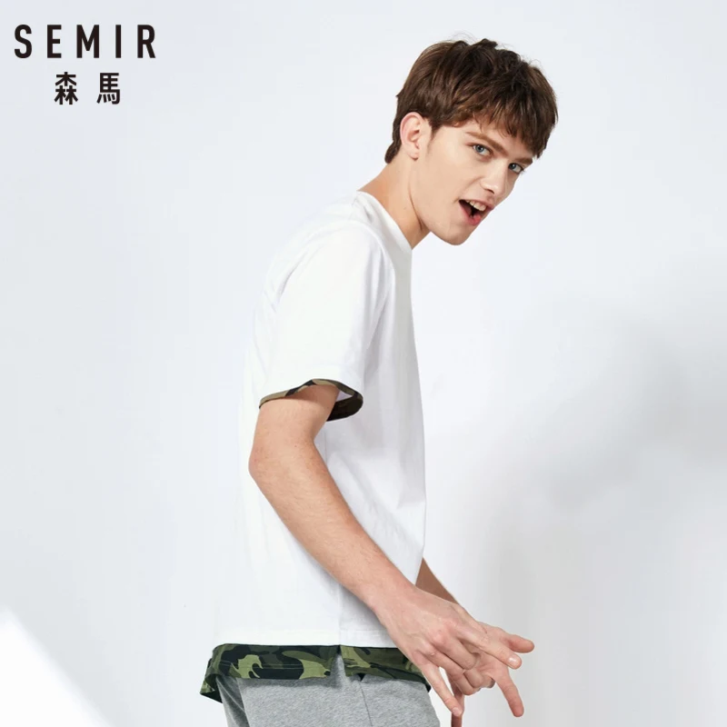 SEMIR футболка с короткими рукавами для мужчин 2019 лето новая свободная хлопковая