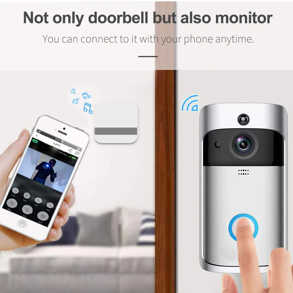 Видео дверной звонок умная Беспроводная Защита сети Wi Fi 720P Ubell приложение