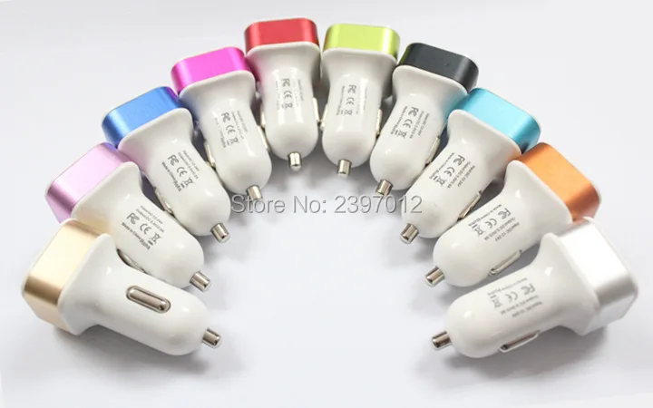 SZAICHGSI 2.1A + 1A usb 2-портовый алюминиевый сплав металлический автомобильный адаптер