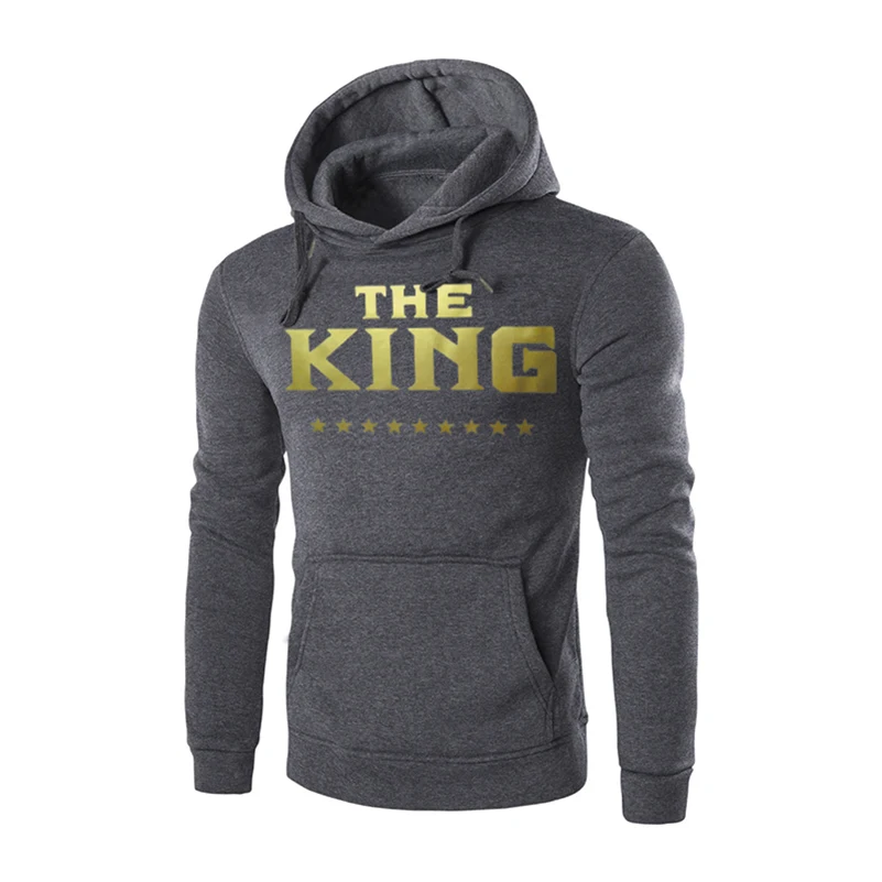 Принт король письмо горячий стиль большой размеры толстовки с капюшоном для