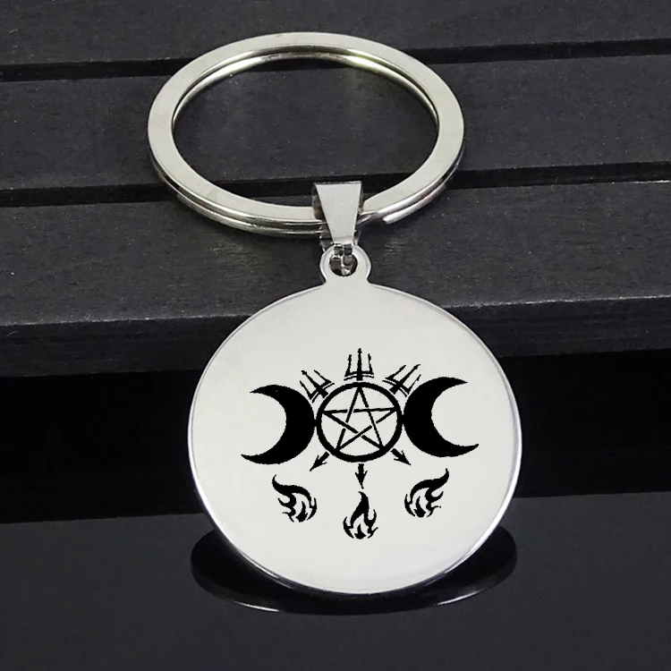 

Fashion Moon Goddess Keychain High Quality Stainless Steel Disc Keychains Jewelry Wholesale Price YP7448