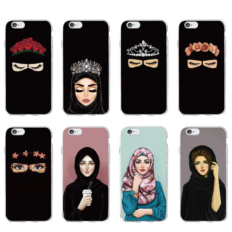 Муслима Niqab Роза цветочная мода Девушка Мягкий Прозрачный чехол для телефона Fundas