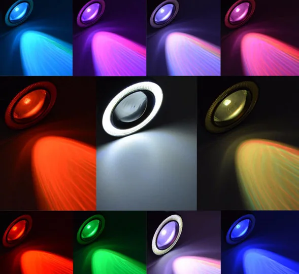 Светодиодный RGB Противотуманные фары в сборе дневного света с rgb подсветка линзы