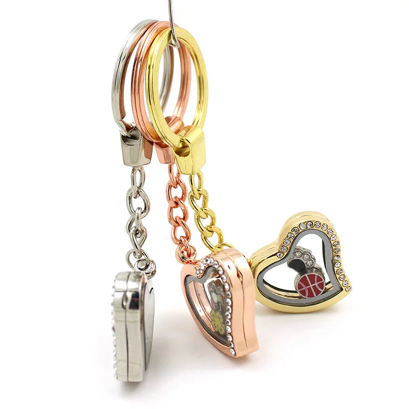 Diylocket 30 мм магнитное сердце мерцающее стекло подвеска модный хрусталь цинковый