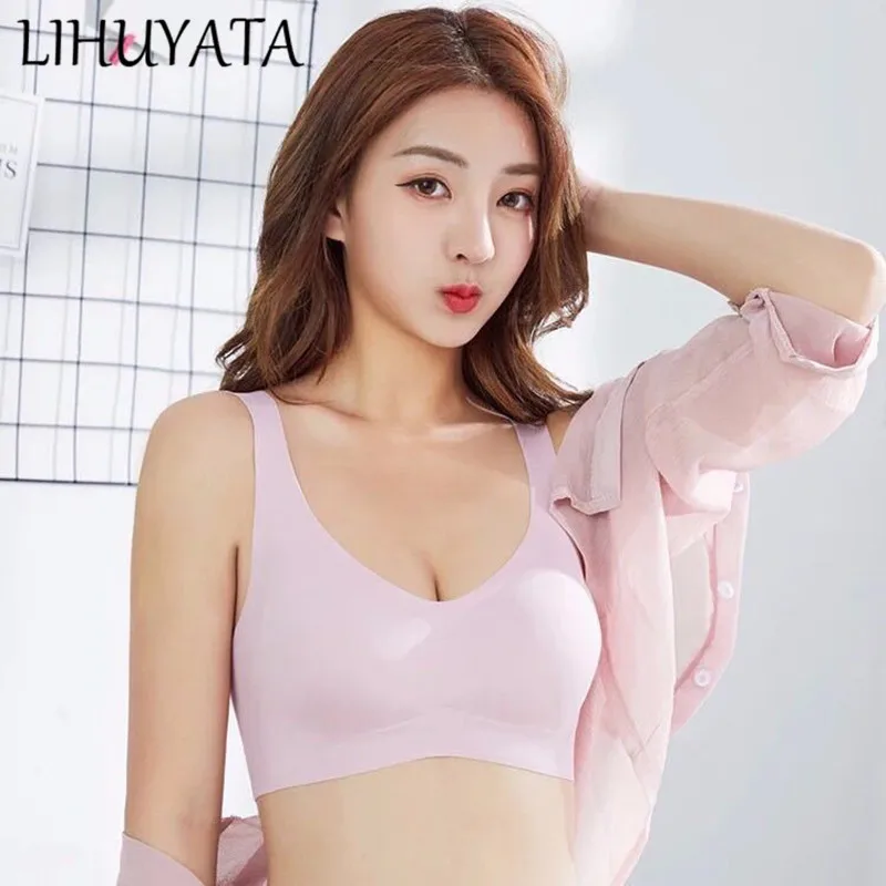 Bralette Comfortable Seamless Push Up Wire Free Bra Women Sport Top For Fitness Detachable Cup Holder Vest Ladies Underwear | Женская