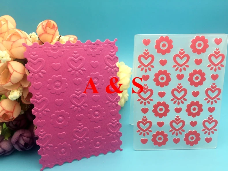 Пластиковая папка для тиснения милые цветы сердце доска линия DIY конверт