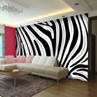 Настенные 3D обои на заказ, нетканые птонированные полоски в черно-белую полоску под зебру, для гостиной, дивана, фона для телевизора