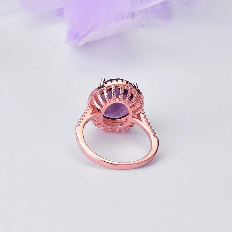 2021 Изысканная мода розовое золото Романтика фиолетовые круглые кристаллы серия