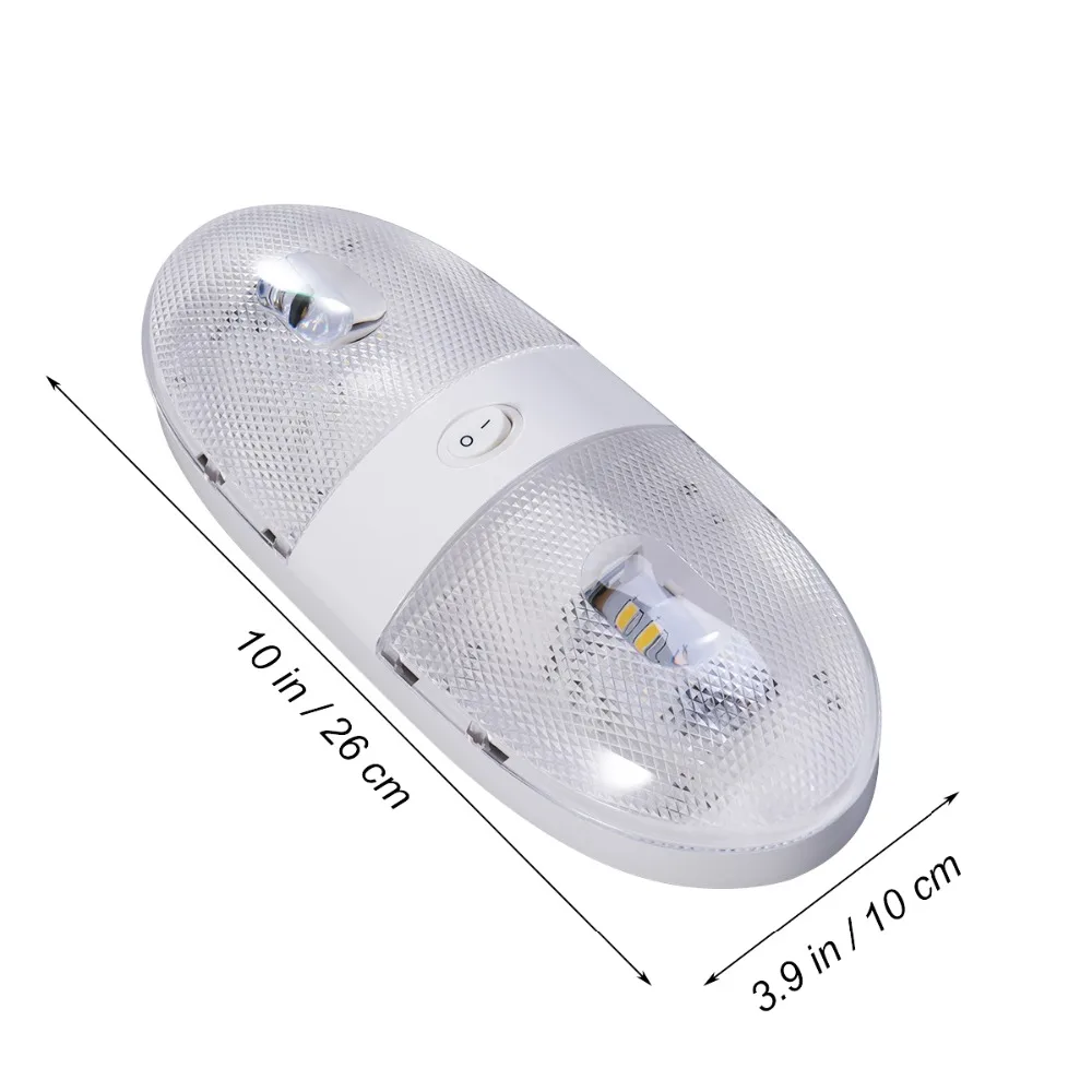 2 шт. двойной светодиодный 12 В RV купольный свет с переключателем