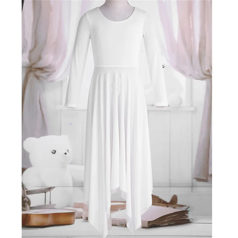 TiaoBug/свободное танцевальное платье с длинными рукавами и асимметричным подолом